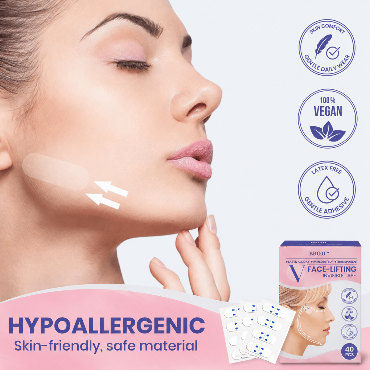 BBOJI™ Invisible Face Lift Tape  Instantly Sculpt Your Jawline & Hide Double Chin