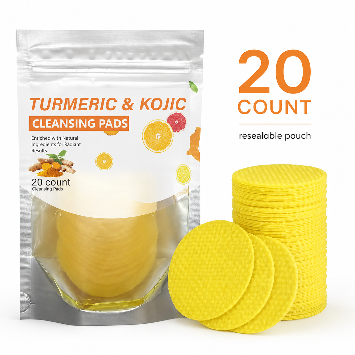 Turmeric & Kojic Acid Cleansing Pads,20pcs